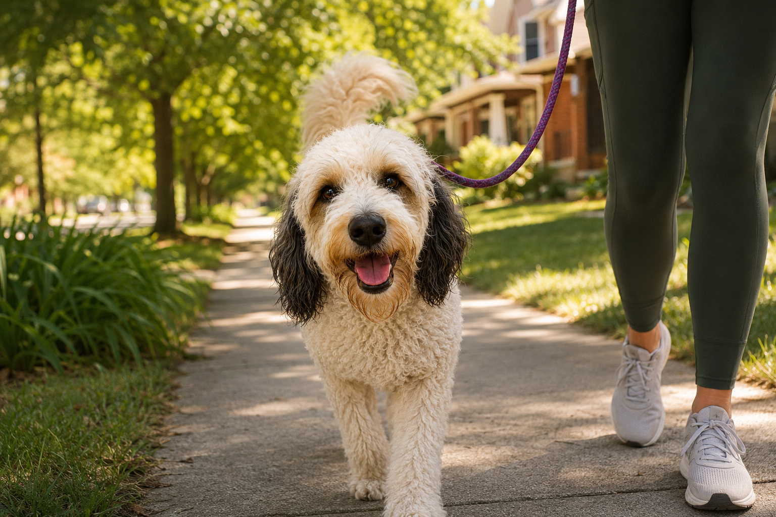 Photo of Chase on a sunny neighborhood walk