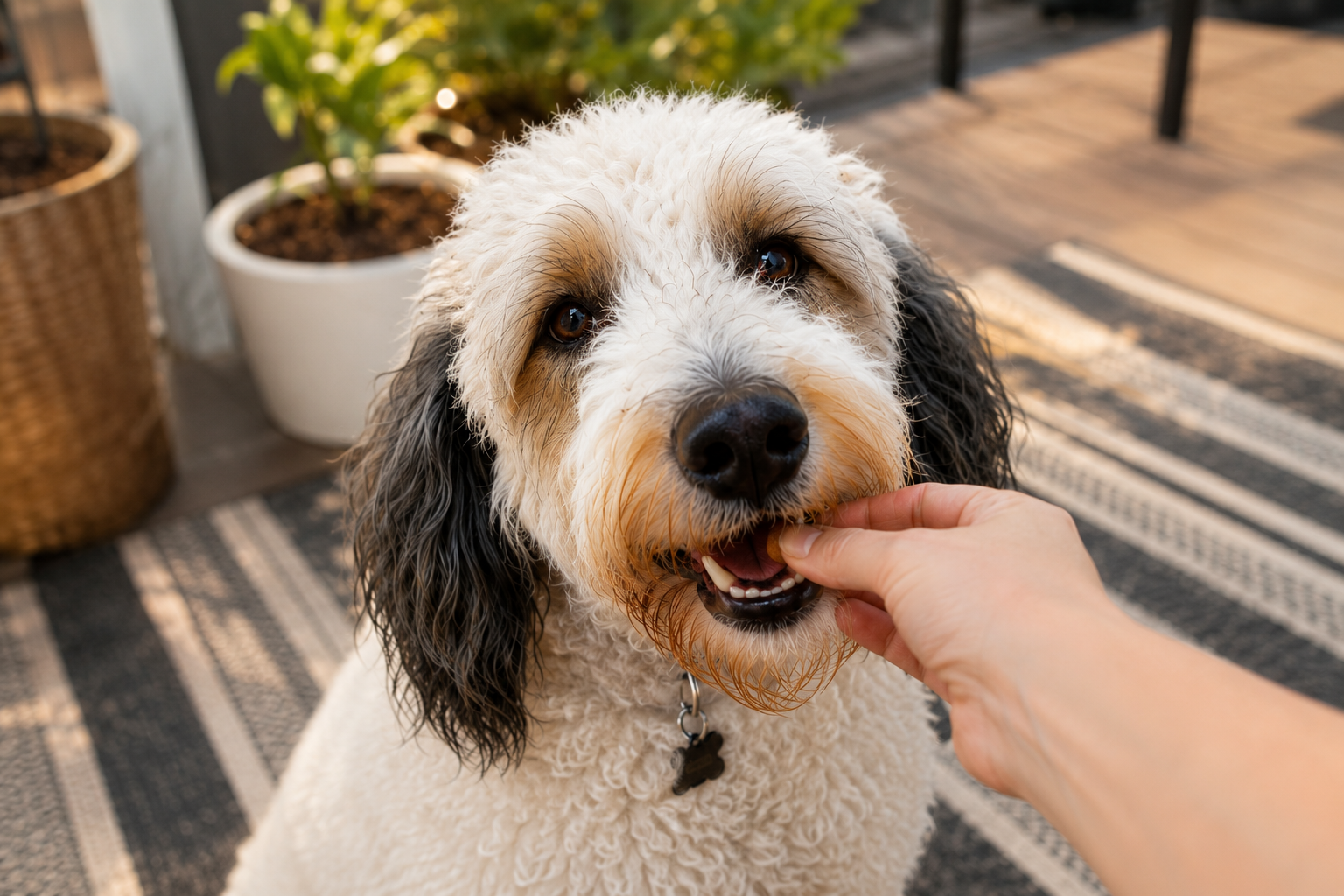 Photo of Chase enjoying treat time